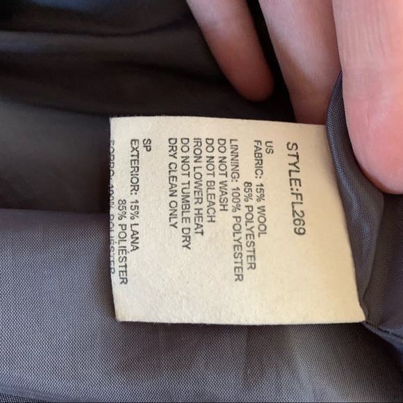 Pea Coat Wool Blend Double Breasted Long CI SONO L - Picture 16 of 16